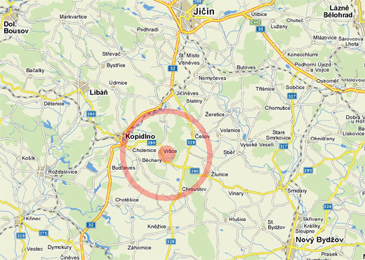 Obec Vršce - mapa